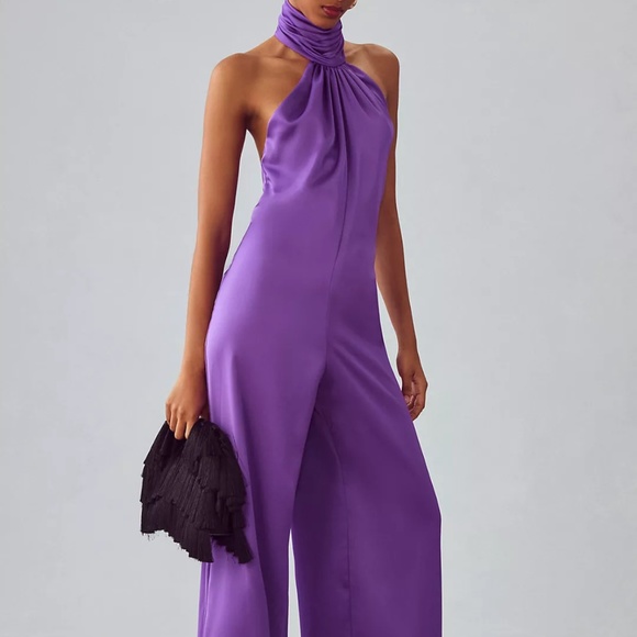 Brand New Striking Katie May Robbie Open-Back Halter Jumpsuit - Picture 5 of 14